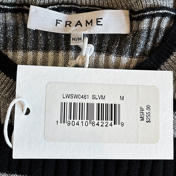 NWT Frame Denim Panel Stripe Crew Long Sleeve Top - Picture 10 of 11